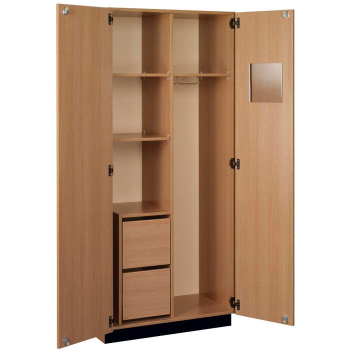 Stevens I.D. Systems Wardrobe Cabinet with Lock and File Drawers, 36 x 23 x 84 Inches