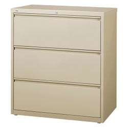 Lorell Interlocking System Putty Lateral Files, 3-Drawer, 36 x 18-5/8 x 40-1/4 Inches