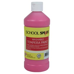 School Smart Washable Tempera Paint, Pink, 1 Pint Bottle 2002736