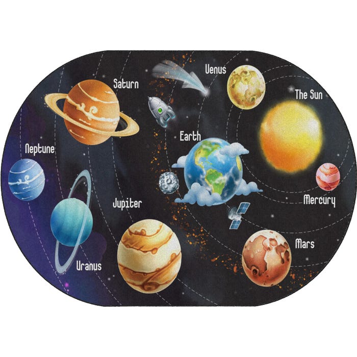 Flagship Carpets All The Planets In My Solar System Carpet, Oval