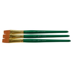 Image for Sax Optimum Golden Synthetic Taklon Paint Brushes Short, Flat, 1/2 Inch, Set of 3 from School Specialty