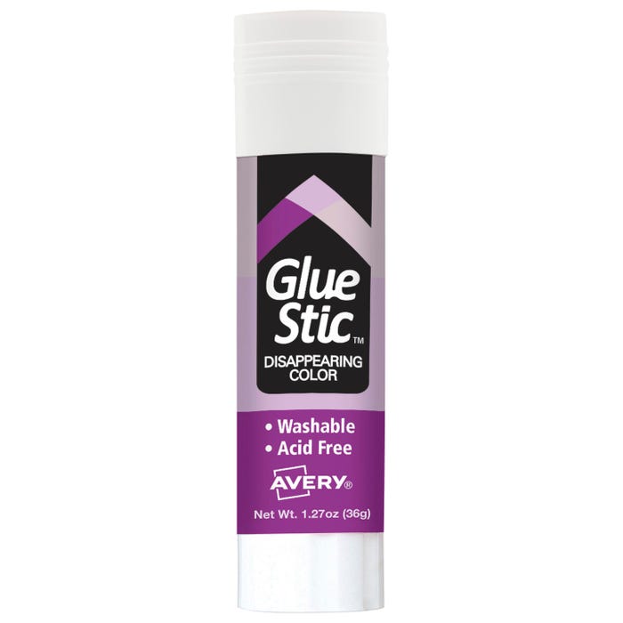 Avery Permanent Glue Stic, 1.27 Ounces, Disappearing Purple