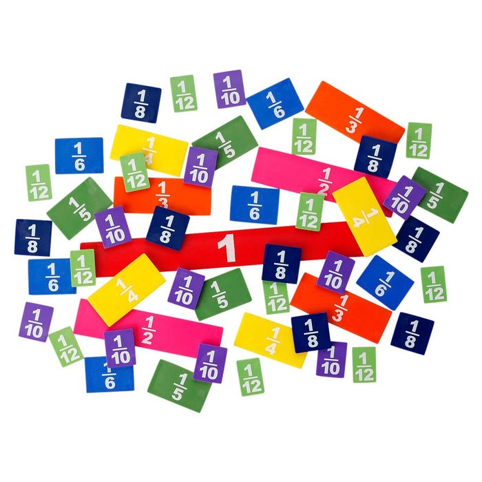 SI Manufacturing Fraction Tiles, Set of 51