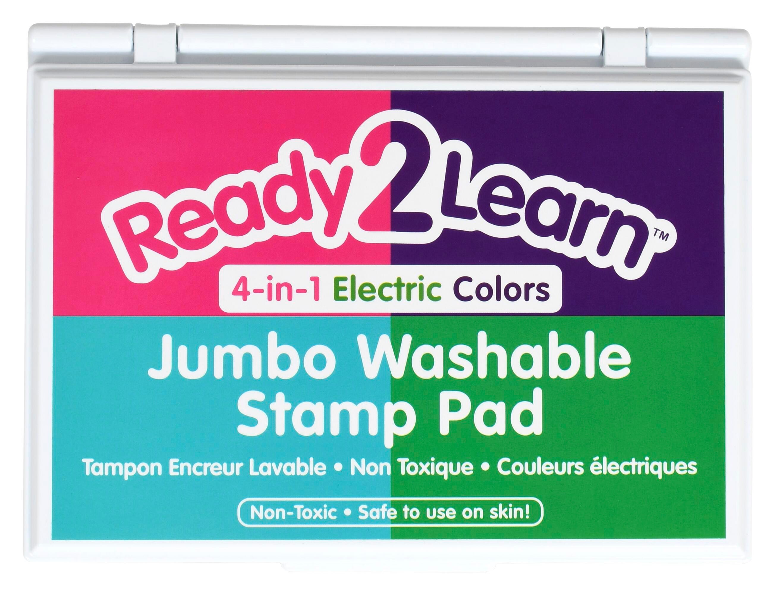 Ready2Learn Jumbo Washable Stamp Pad, 6-11/16 x 4-7/8 x 3/4 Inches, 4-in-1 Electric, Item Number 2094700