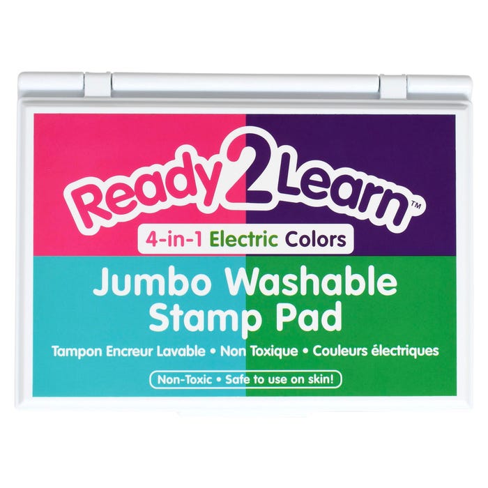Ready2Learn Jumbo Washable Stamp Pad, 6-11/16 x 4-7/8 x 3/4 Inches, 4-in-1 Electric
