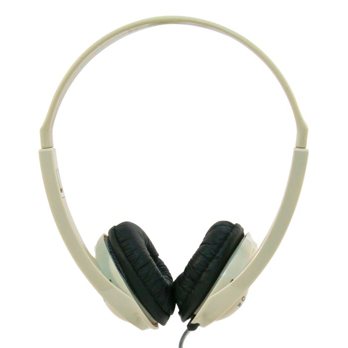 Califone 3060AV Lightweight On-Ear Stereo Headphones, Inline Volume Control, 3.5mm Plug, Beige