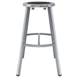 National Public Seating Titan Stool, Black Steel Seat, 30 Inch Fixed Height, Gray Frame