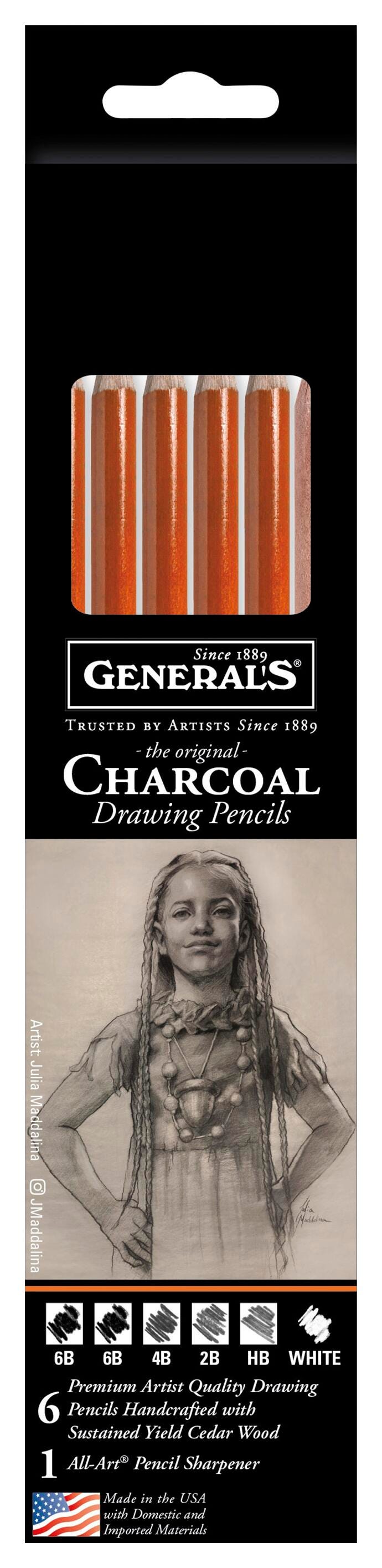General's Charcoal Pencils, Assorted Hardness, Set of 7 Item Number 408354