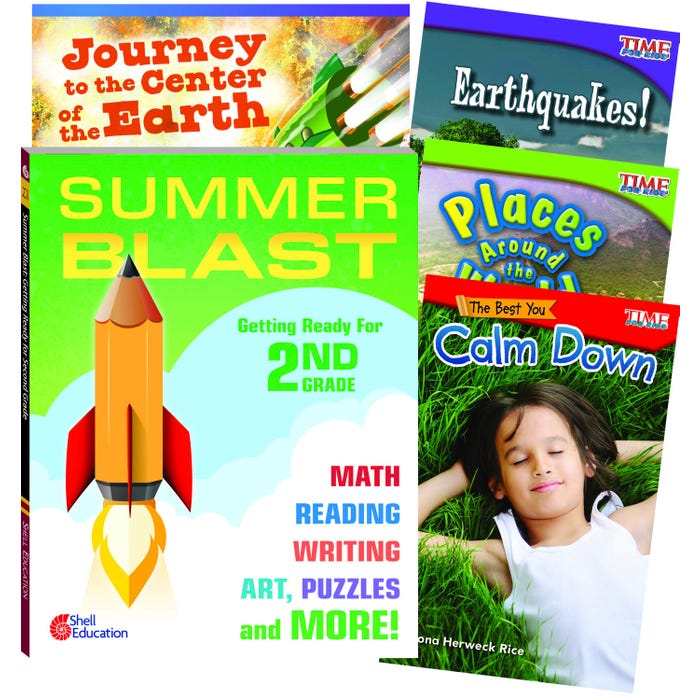 Teacher Created Materials Learn-at-Home Summer Reading Bundle, Grade 2, Set of 5