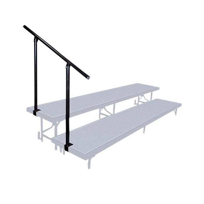 National Public Seating Side Guardrail for 2 Level Standing Risers, Black