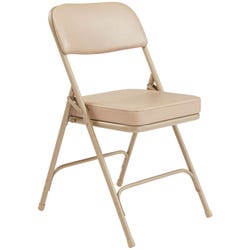 National Public Seating 3200 Series 2-Inch Thick Padded Folding Chair, 18-1/2 Inch Seat, Beige, Set of 2, Item Number 2051322