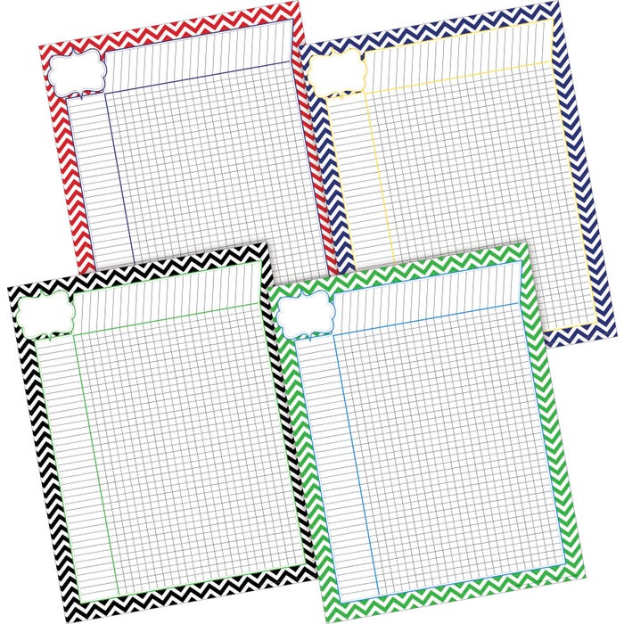 Barker Creek Nautical Chevron Incentive Chart Set, Pack of 4