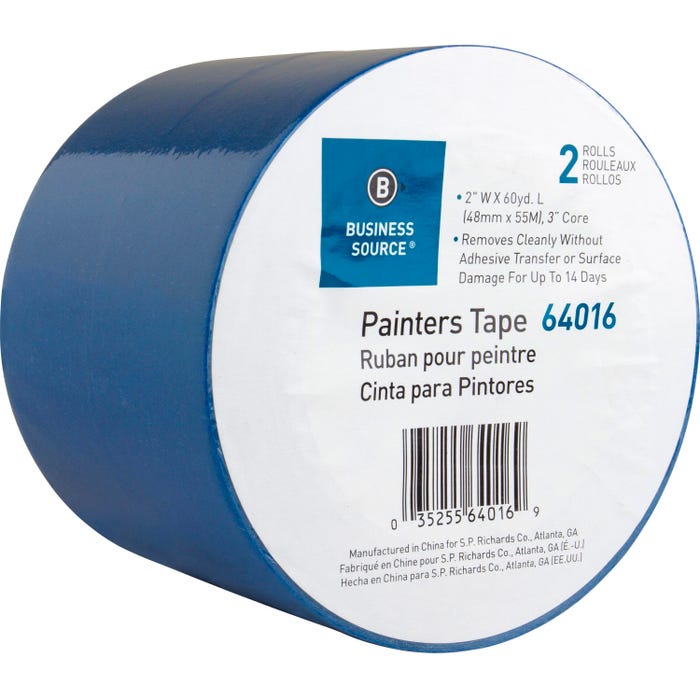 Sparco Multisurface Painter's Tape, 2 In x 60 In, Blue, Pack of 2