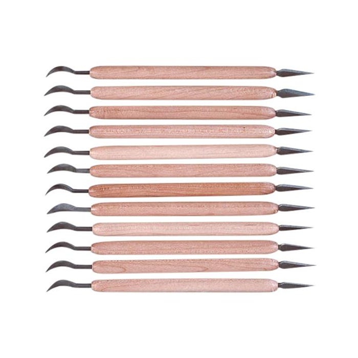 Jack Richeson Ceramic Sgraffito and Cleanup Tools, Set of 12