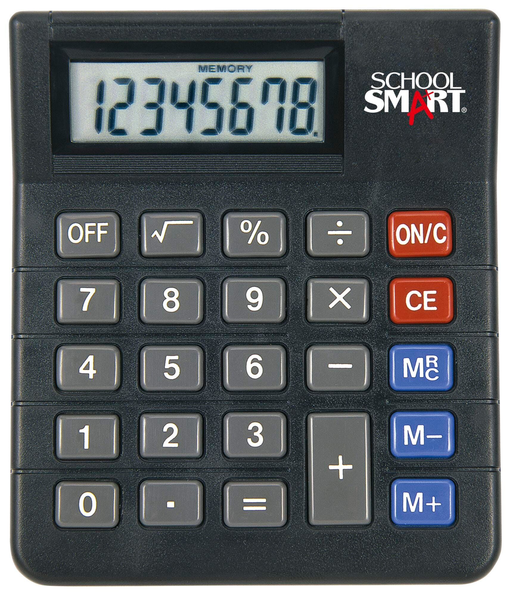 School Smart Large Display 8 Digit Calculator, Black 1596817
