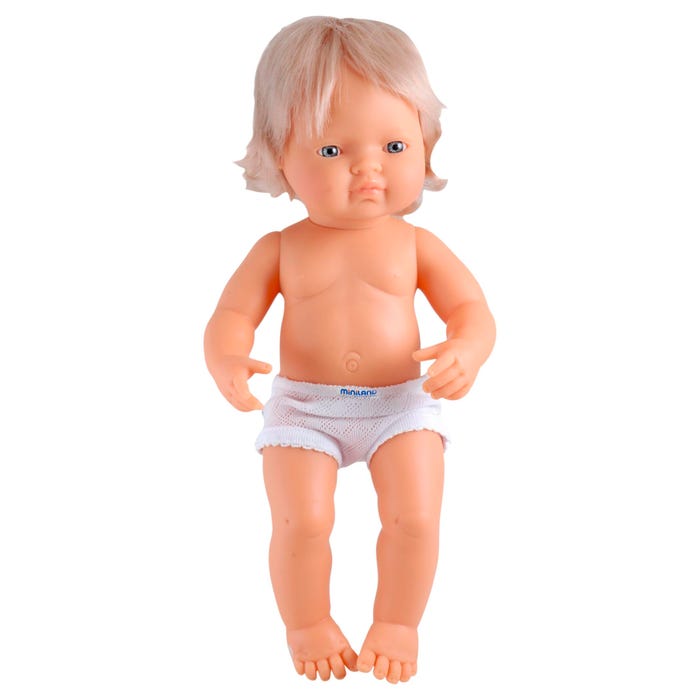 Miniland Multicultural Doll, Caucasian Girl, 15 Inches