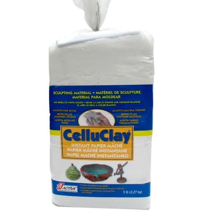 Celluclay Non-Toxic Instant Papier-Mache, 5 lb Bag, White 350075