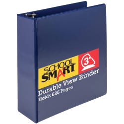 Image for School Smart Durable Polypropylene D-Ring View Binder, 3 Inches, Blue from School Specialty
