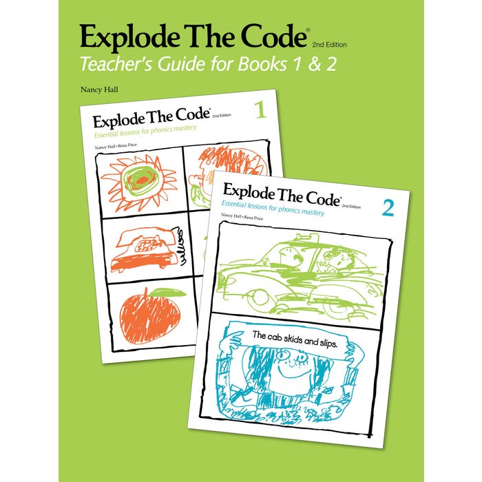 Explode The Code Teacher's Guide, Literacy & Phonics, 2nd Edition, Books 1 and 2
