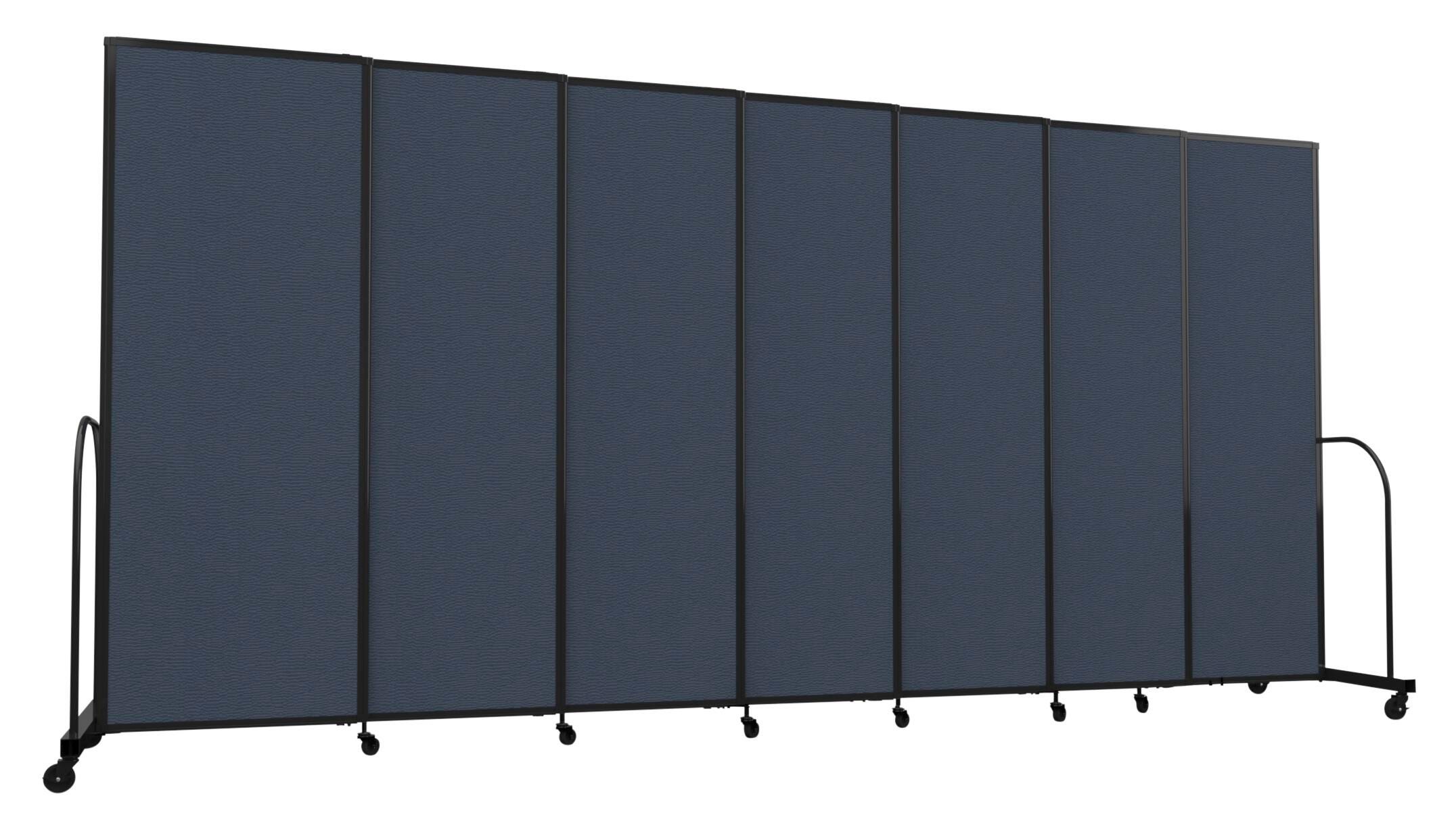 Screenflex Freestanding Sliding Room Divider, 7 Panels, 15 Feet 6 Inches W, Black Trim 4002536