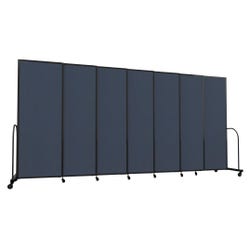 Screenflex Freestanding Sliding Room Divider, 7 Panels, 15 Feet 6 Inches W, Black Trim 4002536