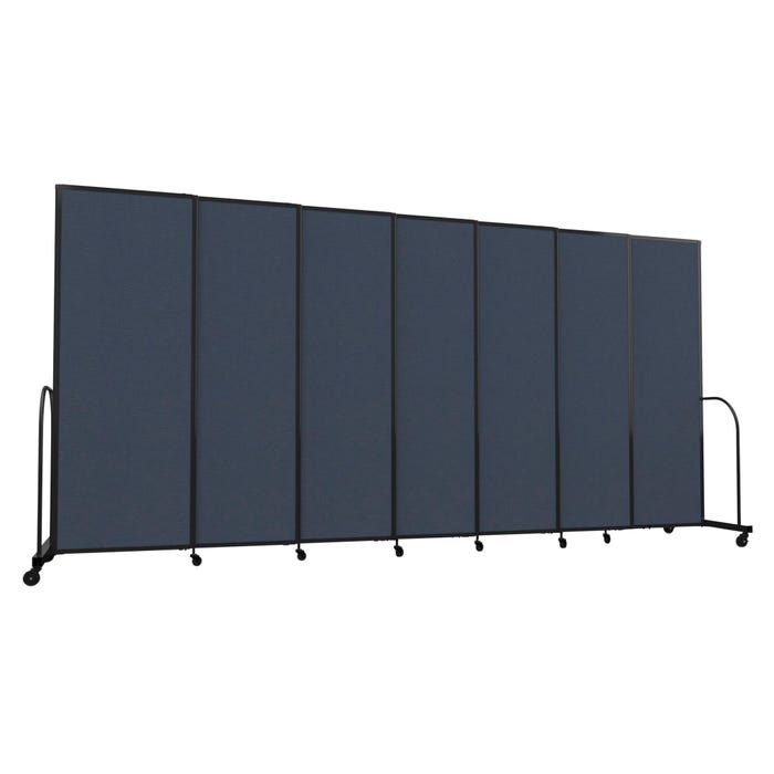Screenflex Freestanding Sliding Room Divider, 7 Panels, 15-1/2 Feet, Black Trim