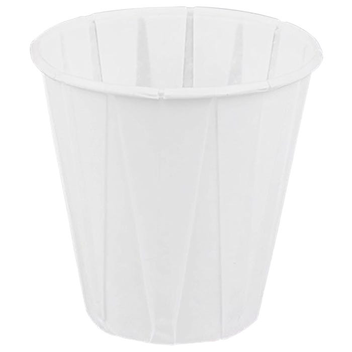 GenPack Pleated Paper Cup, 3-1/2 Ounces, White, Pack of 2500