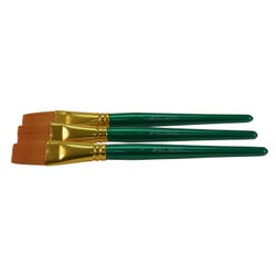 Image for Sax Optimum Golden Synthetic Taklon Paint Brushes Short, Flat, 1 Inch, Set of 3 from School Specialty