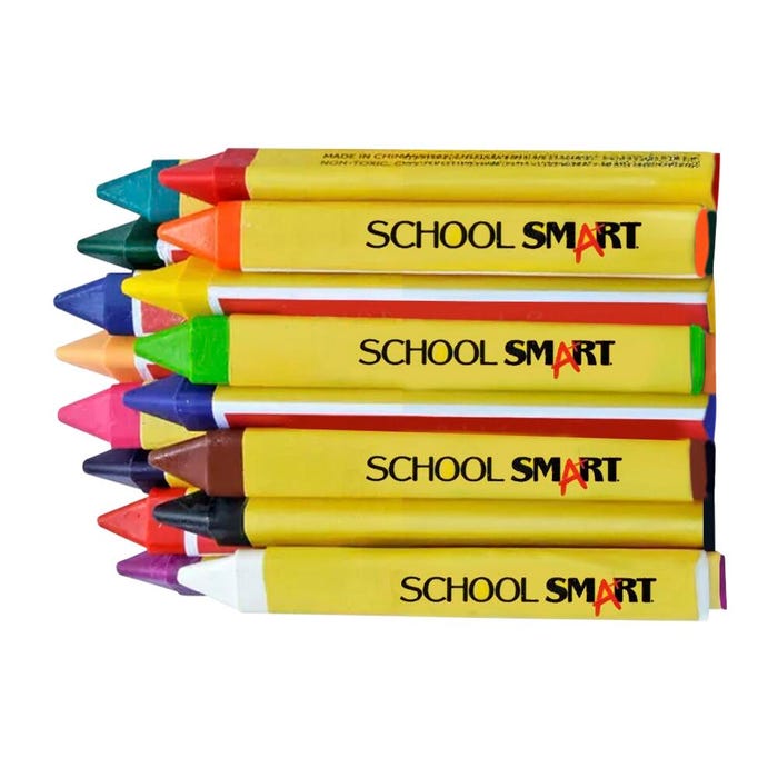 School Smart Triangular Crayons, Assorted Colors, Set of 16