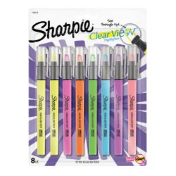 Sharpie Clear View Highlighter, See-Through Chisel Tip, Assorted Colors, Set of 8 2092347