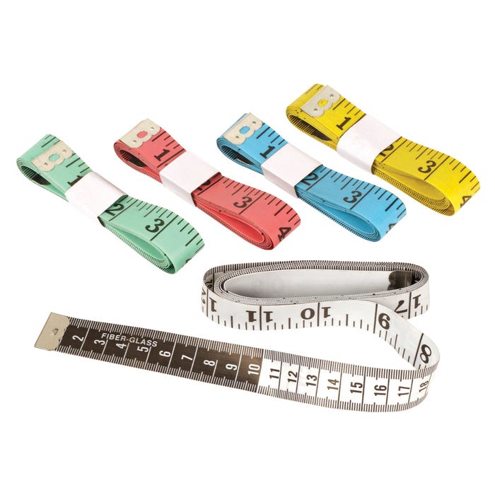 Learning Resources Two Sided Tape Measure, Assorted Colors, 60 Inches, Set of 10