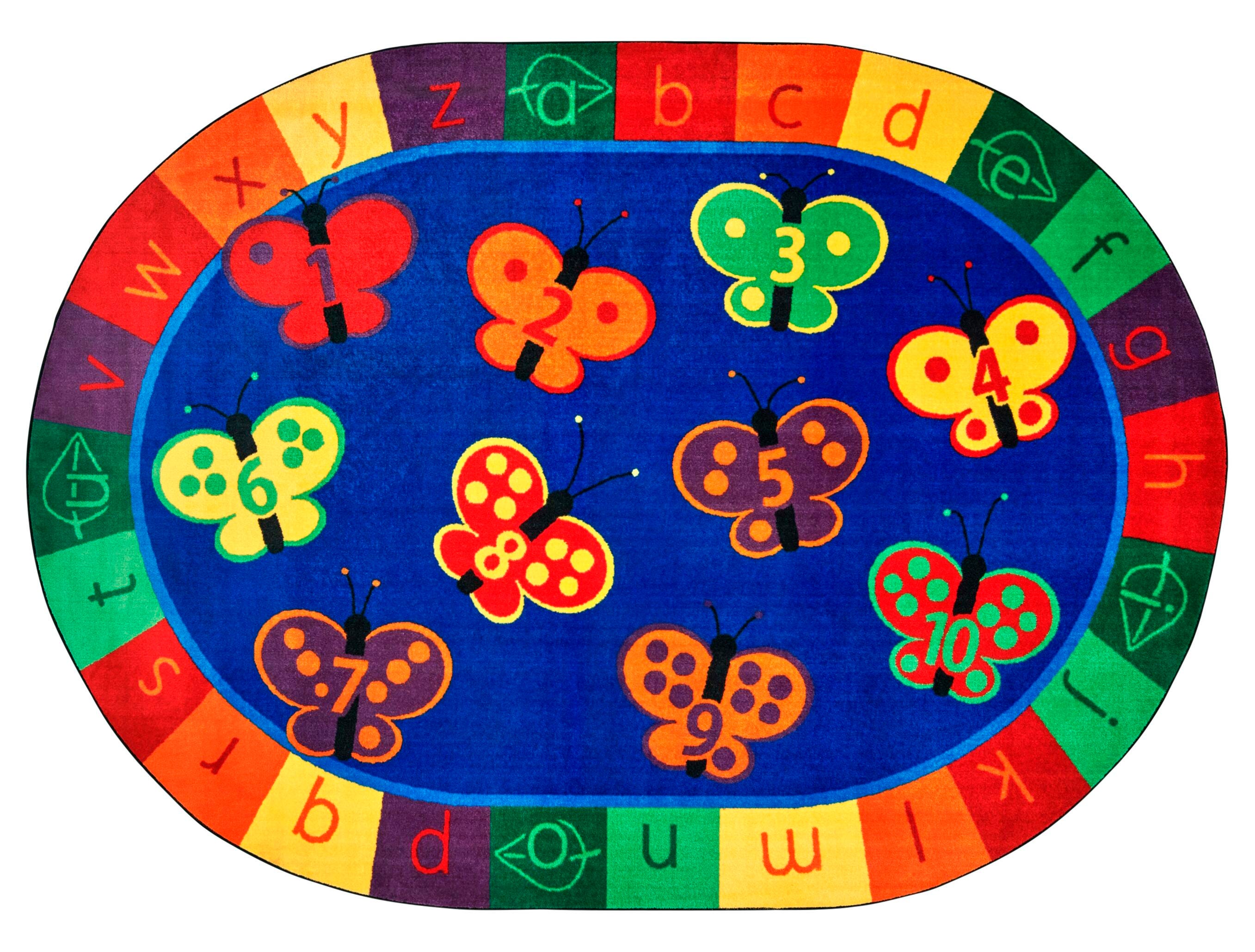 Carpets for Kids KIDSoft 123 ABC Butterfly Fun Carpet, Oval 4002226