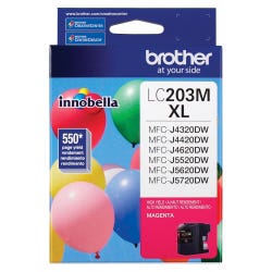 Brother LC203M Ink Cartridge, 550 Page Yield, Magenta