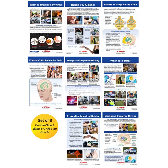 Sportime Impaired Driving Bulletin Board Charts, Set of 8, Grades 5 to 12