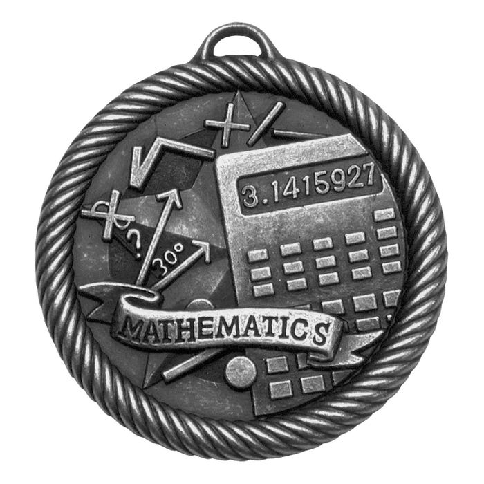 PDU CAT Multi-Level Dovetail/Mathematics Value Medal, 2 Inches, Solid Die Cast, Silver