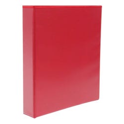 School Smart Polypropylene D-Ring View Binder, 1-1/2 Inches, Red 2138581
