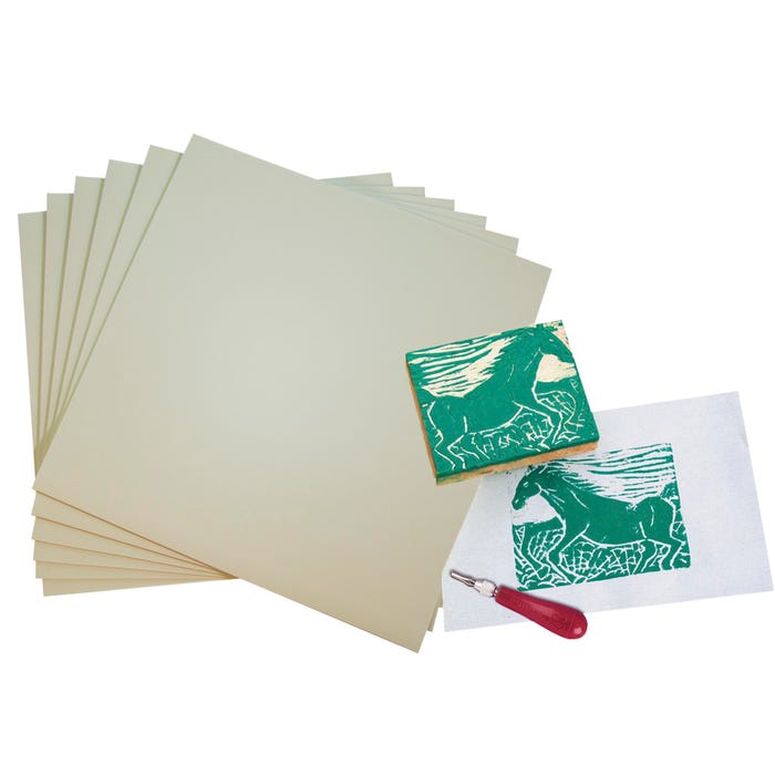 Sax Unmounted Linoleum Blocks, 12 x 12 Inches, Pack of 6