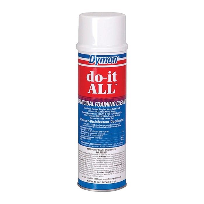 Dymon do-It All Foaming Germicidal Cleaner, 18 Ounce Aerosol Spray Bottle, Odorless