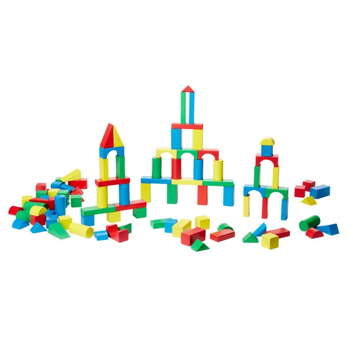Melissa & Doug Wooden Blocks Sets, Two Sets of 100 Blocks