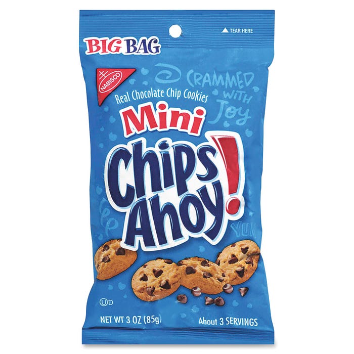 Chips Ahoy! Mini Chocolate Chip Cookies, 3 Ounce, 12 Per Carton