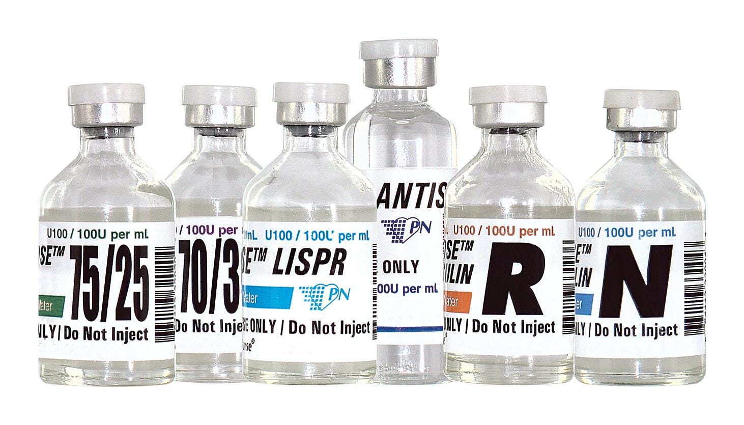 Demo Dose Insulin, Assorted Vials, Set of 6