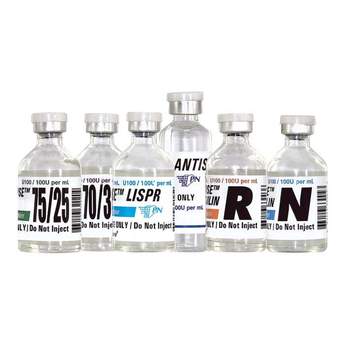 Demo Dose Insulin, Assorted Vials, Set of 6