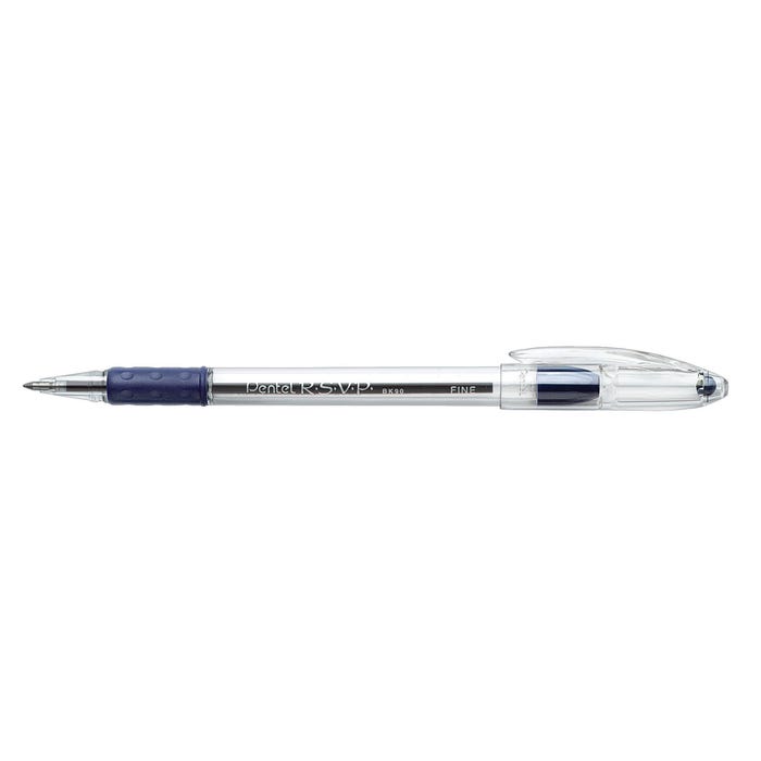 Pentel R.S.V.P. Ballpoint Pen, 0.7 mm, Blue, Pack of 12