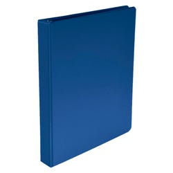 School Smart Round Ring Binder, Polypropylene, 1 Inch, Blue 086360