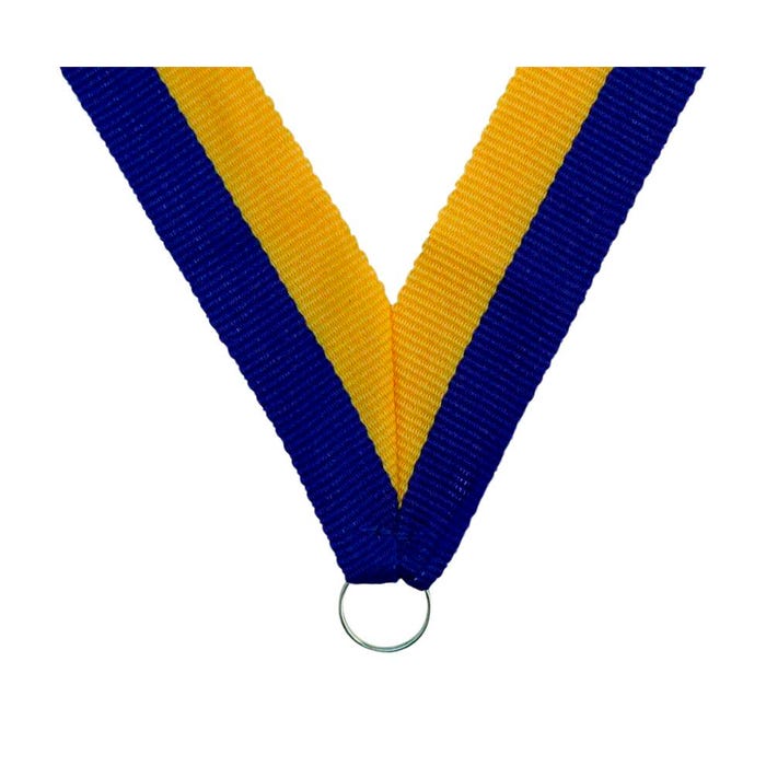 Neck Ribbon, 7/8 x 30 Inches, Blue/Gold