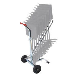 NPS Music Stand Dolly, 15 ga Steel, Zinc Plated, 4 Wheel, 27 x 31 x 47 Inches, 10 Stands 1298968