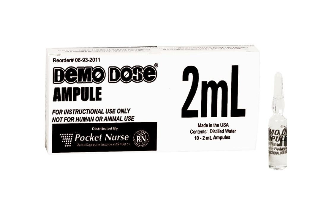 Demo Dose Clear Ampule, 2 mL, Pack of 10