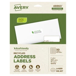 Avery EcoFriendly Address Labels, 1 x 2-5/8 Inches, Pack of 300 1370149