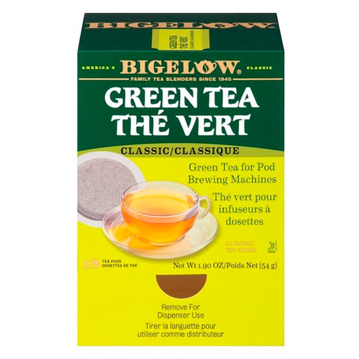 Bigelow Green Tea for Pod Brewing Machines, 1 Box of 18 Pods