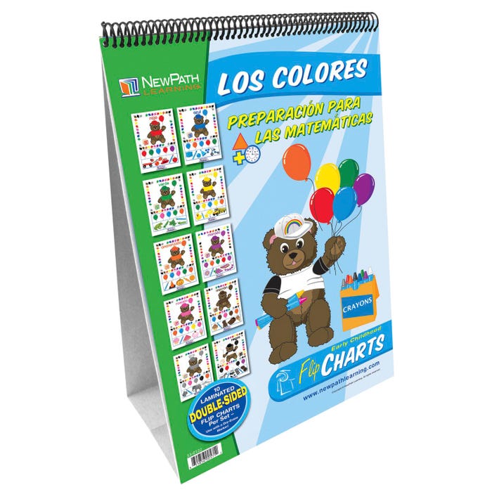 NewPath Learning Spanish All About Colors Write-On/Wipe-Off Flip Chart Set, Grades PreK to 2